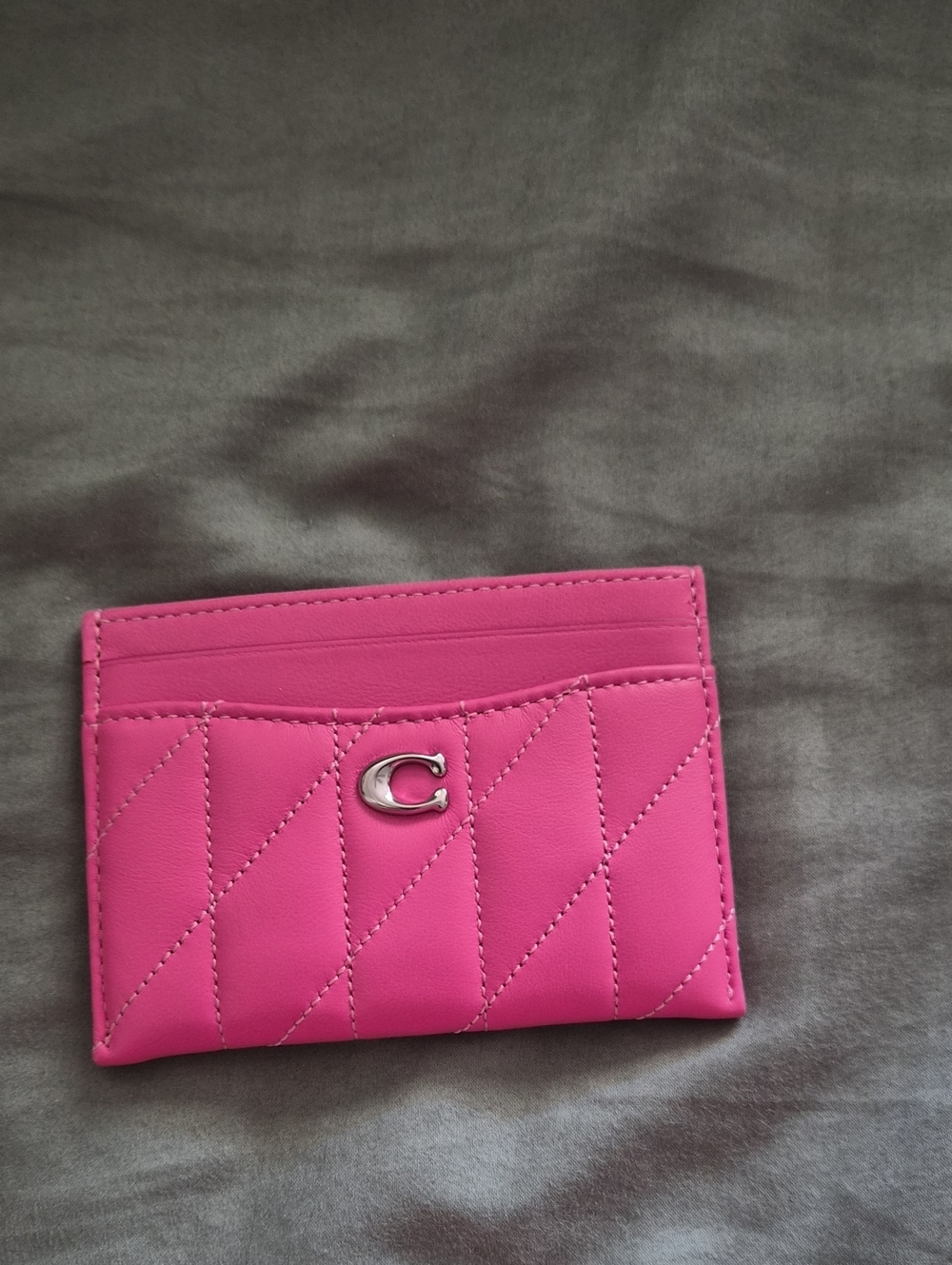 Coach Quilted Card Case in Pink